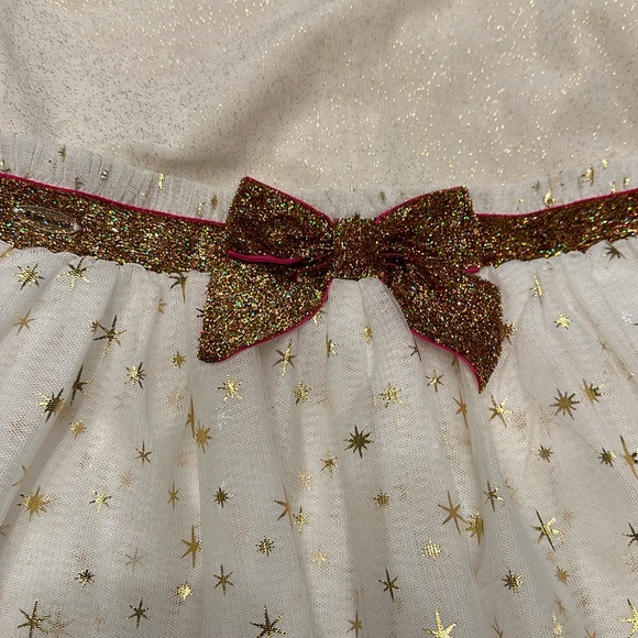 EUC AMERICAN GIRL DRESS - cream & gold party holiday dress size 7 - Picture 4 of 7